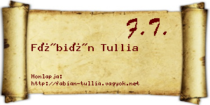 Fábián Tullia névjegykártya
